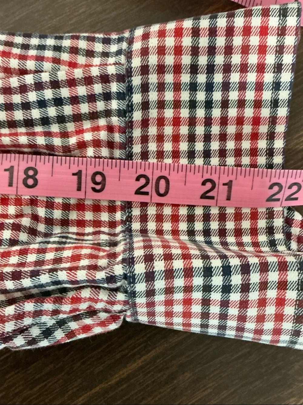 J. Crew Red, Black and White Check Button-Down Shirt